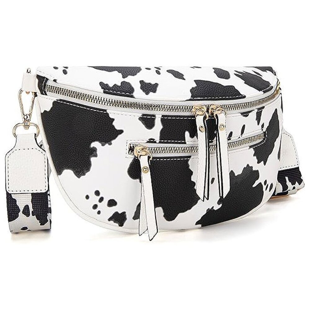 Crossbody Bags Bum Bag for Women Trendy-Cow Black - Picture 1 of 7